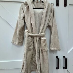 Cozy Beige Hooded Bathrobe